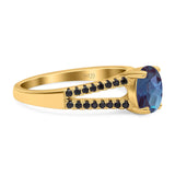Oval Natural Stone Split Shank Ring