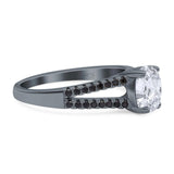 Oval Natural Stone Split Shank Ring