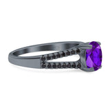 Oval Natural Stone Split Shank Ring