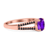 Oval Natural Stone Split Shank Ring