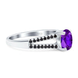 Oval Natural Stone Split Shank Ring