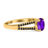 Oval Natural Stone Split Shank Ring