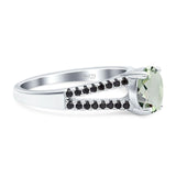 Oval Natural Stone Split Shank Ring