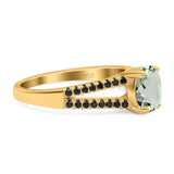 Oval Natural Stone Split Shank Ring
