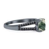 Oval Natural Stone Split Shank Ring