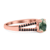 Oval Natural Stone Split Shank Ring