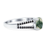 Oval Natural Stone Split Shank Ring