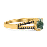 Oval Natural Stone Split Shank Ring