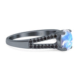 Oval Natural Stone Split Shank Ring