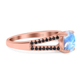 Oval Natural Stone Split Shank Ring