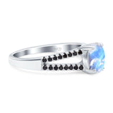 Oval Natural Stone Split Shank Ring