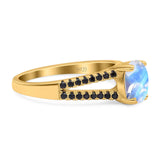 Oval Natural Stone Split Shank Ring
