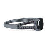 Oval Natural Stone Split Shank Ring