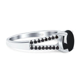 Oval Natural Stone Split Shank Ring