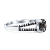 Oval Natural Stone Split Shank Ring