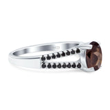 Oval Natural Stone Split Shank Ring