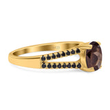 Oval Natural Stone Split Shank Ring