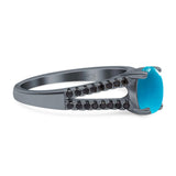 Oval Natural Stone Split Shank Ring