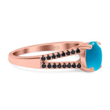Oval Natural Stone Split Shank Ring