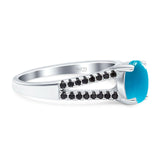 Oval Natural Stone Split Shank Ring