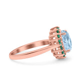 Art Deco Oval Natural Stone Floral Ring
