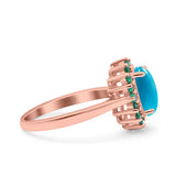Art Deco Oval Natural Stone Floral Ring