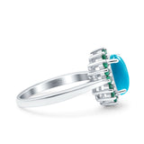 Art Deco Oval Natural Stone Floral Ring