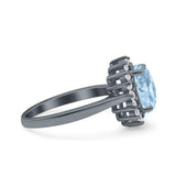 Art Deco Oval Natural Stone Floral Ring