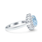 Art Deco Oval Natural Stone Floral Ring