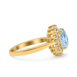 Art Deco Oval Natural Stone Floral Ring