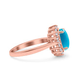 Art Deco Oval Natural Stone Floral Ring