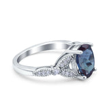 Oval Natural Stone Leaf Design Beaded Ring