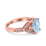 Oval Natural Stone Leaf Design Beaded Ring