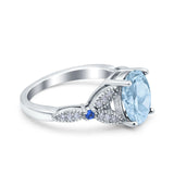 Oval Natural Stone Leaf Design Beaded Ring