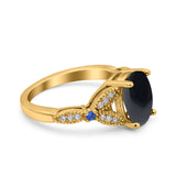 Oval Natural Stone Leaf Design Beaded Ring