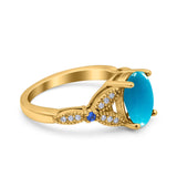 Oval Natural Stone Leaf Design Beaded Ring