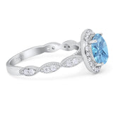 Round Natural Stone Halo Ring