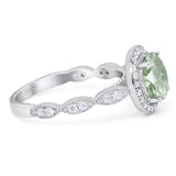 Round Natural Stone Halo Ring