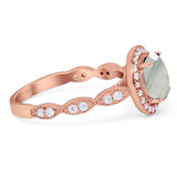 Round Natural Stone Halo Ring