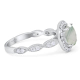 Round Natural Stone Halo Ring