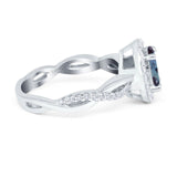 Oval Natural Stone Split Shank Twisted Ring