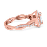 Oval Natural Stone Split Shank Twisted Ring