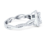 Oval Natural Stone Split Shank Twisted Ring