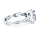 Oval Natural Stone Split Shank Twisted Ring