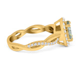 Oval Natural Stone Split Shank Twisted Ring