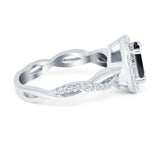 Oval Natural Stone Split Shank Twisted Ring