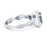 Oval Natural Stone Split Shank Twisted Ring