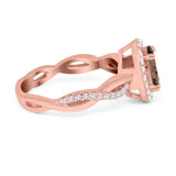 Oval Natural Stone Split Shank Twisted Ring