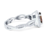 Oval Natural Stone Split Shank Twisted Ring