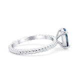 Oval Natural Stone Braided Twisted Ring